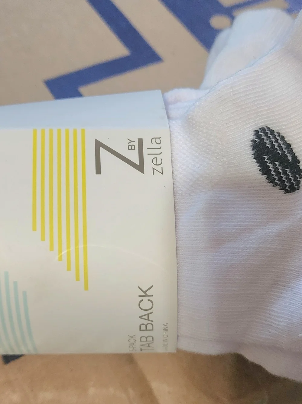 Nordstrom Zella White Athletic Socks with Black Logo Sz O/S NWT